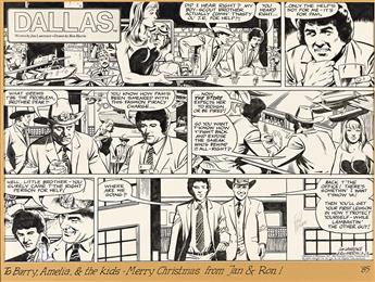 RON HARRIS (1949 - ) Dallas / J.R. Ewing Sunday comic strip.